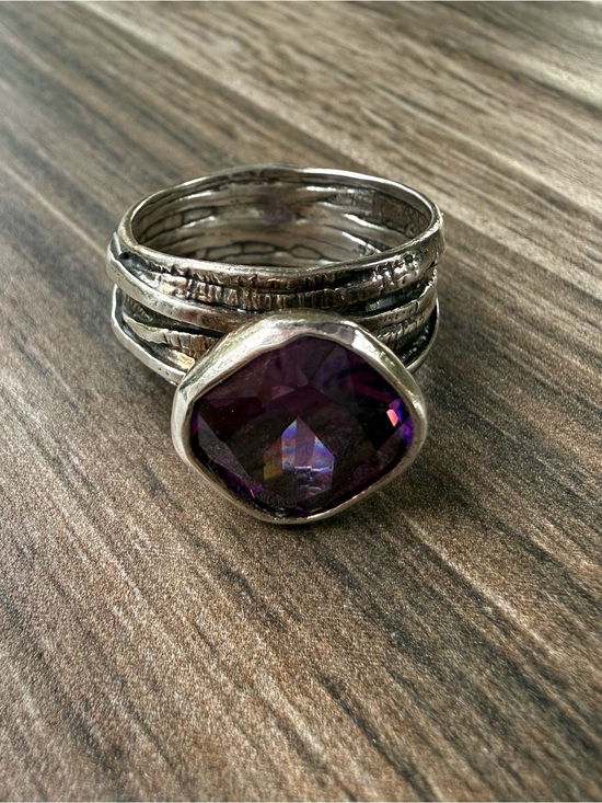 Silpada Jewelry - Silpada Gladiator Glam 925 Sterling Silver Ring Purple Amethyst size 9